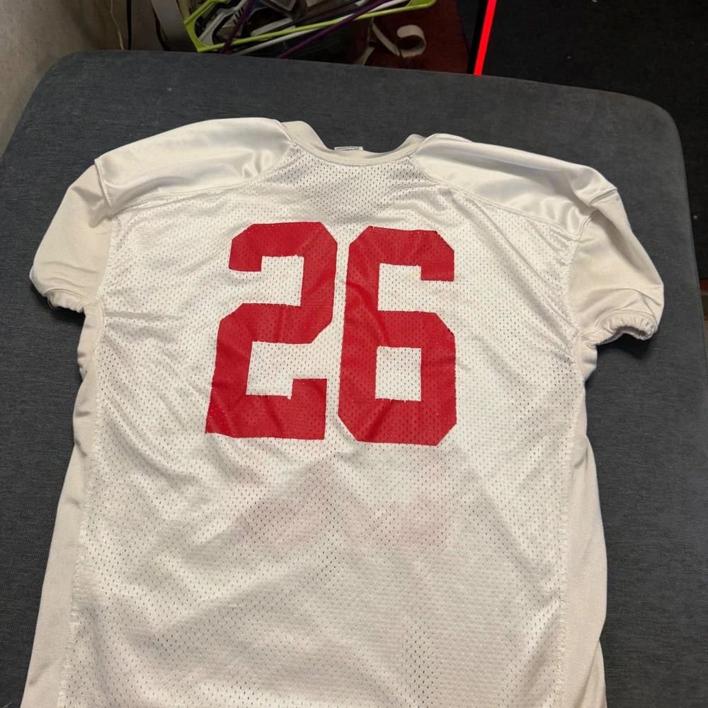 Nike Redbirds Football‎ Jersey White Red Number 26 Mesh Mens Large V-Neck Top